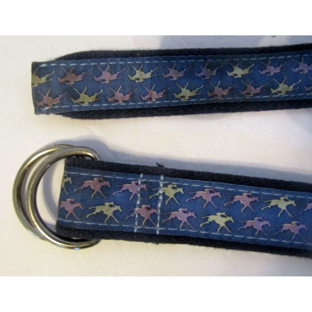 Vineyard Vines Kentucky Derby Canvas Club Belt Equestrian Horse Size M
